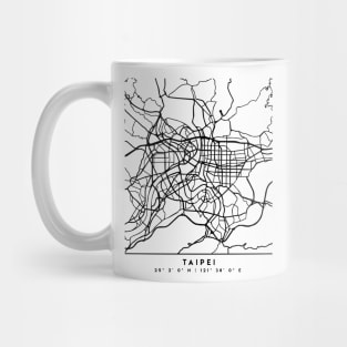 TAIPEI TAIWAN BLACK CITY STREET MAP ART Mug